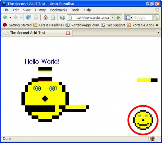 웹표준 프로젝트의 Acid2 테스트
