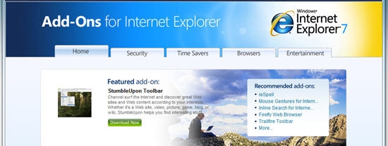 MS IE7 확장기능 사이트