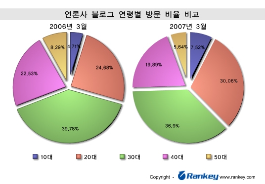 언론사 블로그 연령별 방문비율