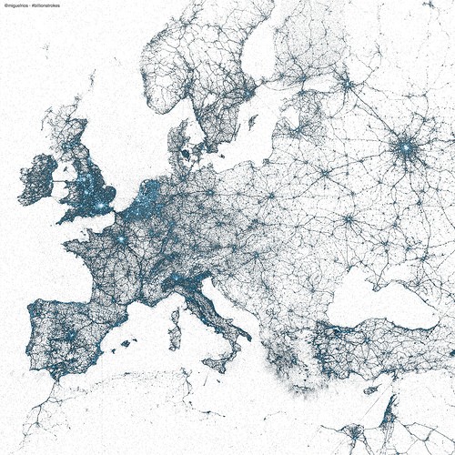 유럽 트위터 메시지 지도
