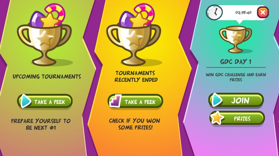 ▲  실제 게임 화면 : 맨 우측 GDC DAY1이라는 메뉴를 통해 랭킹 경쟁에 참여해 상품을 탈 수 있다.