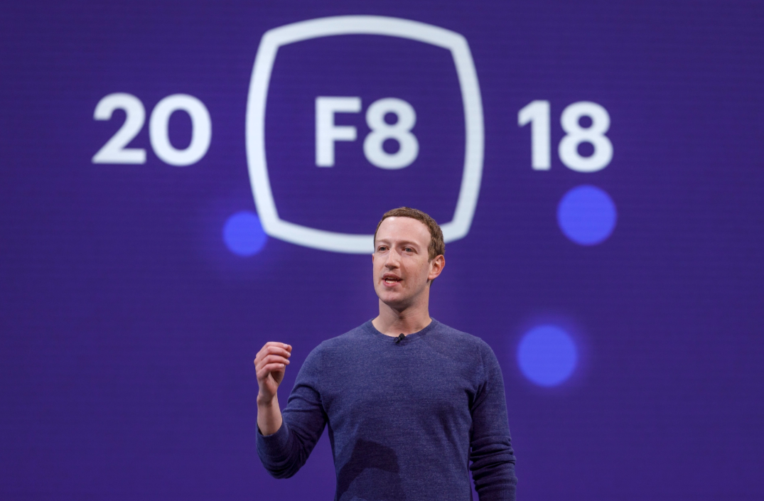 ▲  2018년 페이스북 개발자회의(F8)에서 마크 저커버그 페이스북 CEO