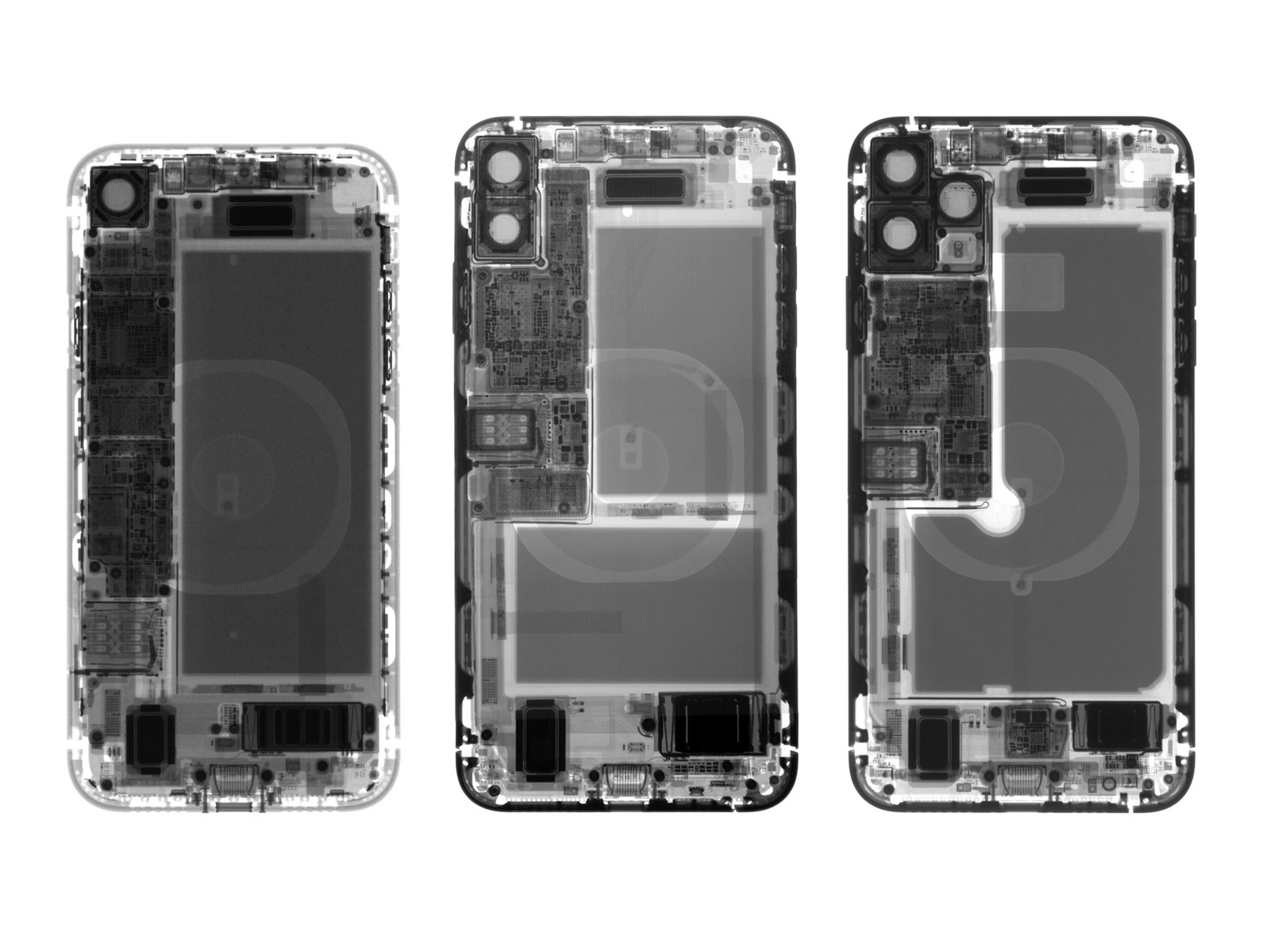▲  | 왼쪽부터 '아이폰XR', '아이폰XS 맥스', '아이폰11 프로 맥스' (출처=아이픽스잇)