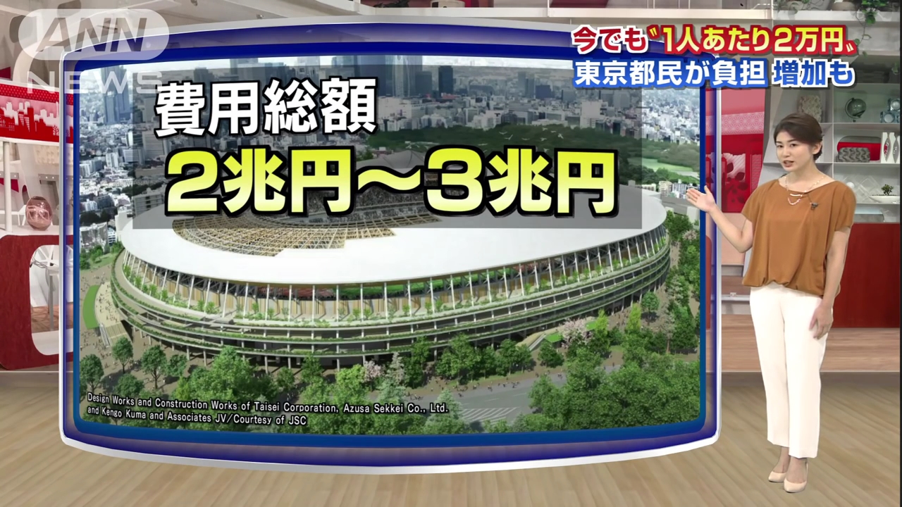 ▲  도쿄올림픽 비용 관련 일본 보도 /ANN 유튜브 갈무리