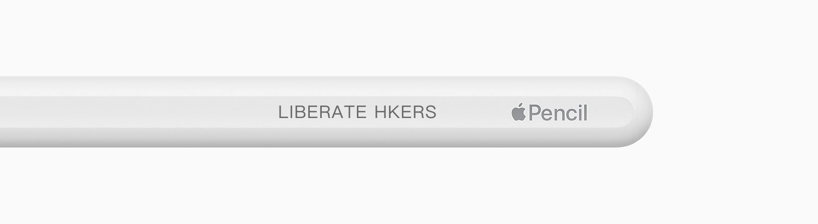 ▲  ''Liberate HKers' 문구를 삽입한 애플 펜슬 이미지 /newmobilelife.com 갈무리