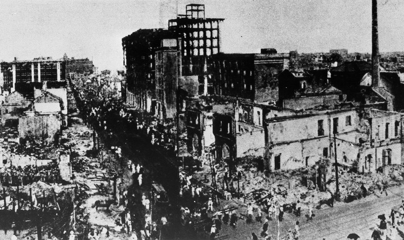 ▲  1923년 발생한 관동대지진으로 피해를 입은 도쿄 도심