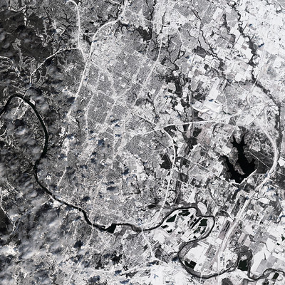 ▲  역사적 한파로 눈을 뒤집어 쓴 미국 텍사스주 오스틴 전경. (사진=flickr.com, European Space Agency)