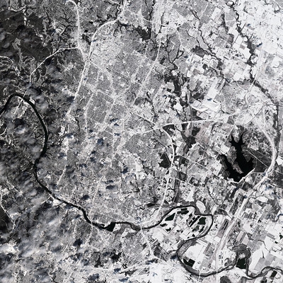 ▲ 지난 2월 역사적 한파로 눈을 뒤집어 쓴 미국 텍사스주 오스틴 전경. (사진=flickr.com, European Space Agency)