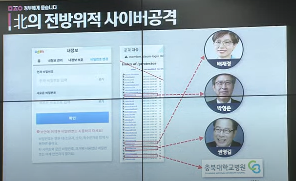 ▲ 허은아 의원실이 화이트해커와 함께 북한의 해킹을 역추적한 결과.(사진=국회방송 캡처)