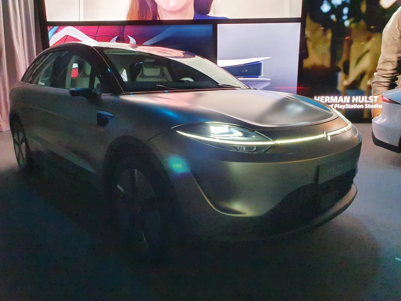 ▲ 소니가 4일 CES 2022 미디어 컨퍼런스에서 처음 공개한 SUV 전기차 콘셉트 버전 비전S.(사진=김성진 기자.)