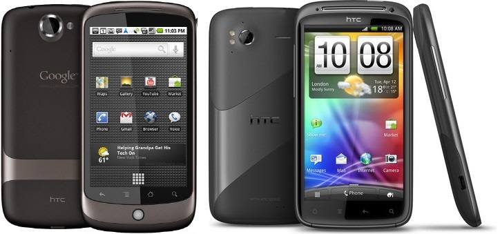 ▲ HTC가 개발한 구글 넥서스원(왼쪽)과 자사 센스UI를 탑재한 HTC 센세이션. (사진=GSMA, HTC)