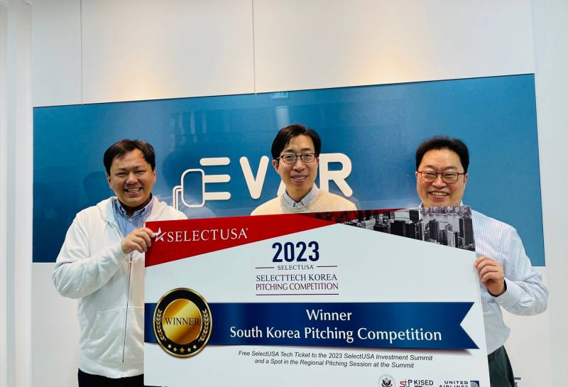 ▲ '전기차 충전 솔루션 기업 에바가 'SELECTTECH KOREA 2023' 피칭대회에서 1등을 차지했다고 밝혔다.(사진=에바)