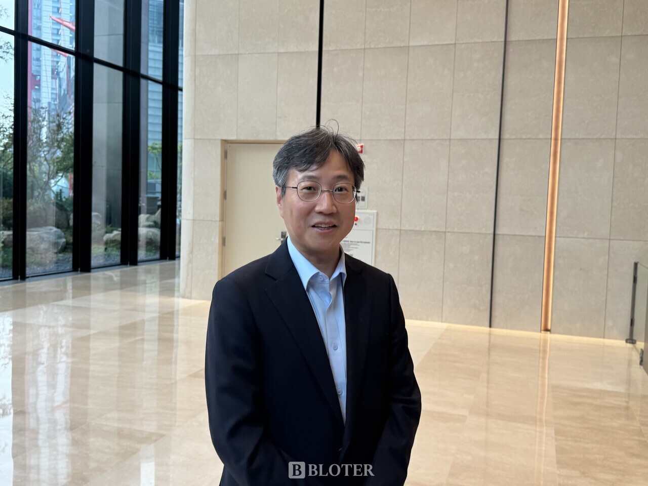 김성호 이뮨온시아 CTO가 유한양행 인베스트먼트데이에서 인터뷰하고 있다. /사진=김나영 기자