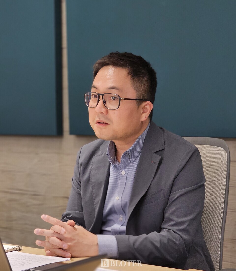 민경준 유니티코리아 인더스트리사업본부장이 이달 1일 서울 강남구 유니티테크놀로지스코리아에서 블로터와 인터뷰를 진행하고 있다. /사진=강준혁 기자