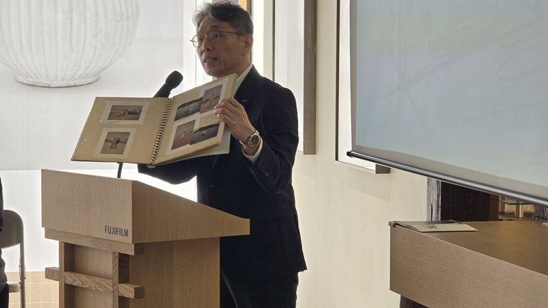 임훈 후지필름일렉트로닉이미징코리아 사장이 16일 서울 용산구 이태원에서 열린 '하우스 오브 포토그래피 서울' 오픈 행사에서 발언하고 있다./사진=권용삼 기자