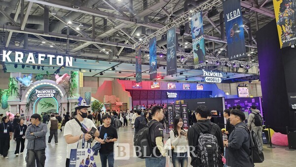 크래프톤은 ‘팰월드 모바일’ 부스를 선보였다. /사진=최이담 기자