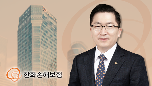 서울 여의도 한화손해보험 사옥과 나채범 대표 /그래픽=박진화 기자