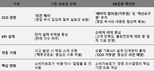 KB금융 소비자보호 지배구조 변화 주요 내용 /그래픽=류수재 기자