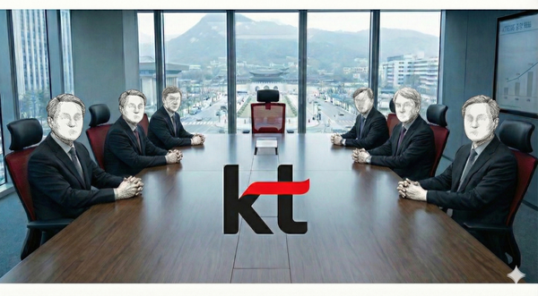 조승아 KT 사외이사가 17일 결격사유로 인해 해임된 뒤 KT 이사회는 전원 남성으로 구성됐다. /이미지 제작= 구글 제미나이